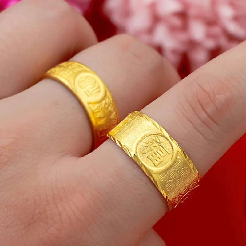 

24K Gold Good Fortune Ring | AU999 Pure Gold, embossed Three Stars, diamond accents, traditional & opulent