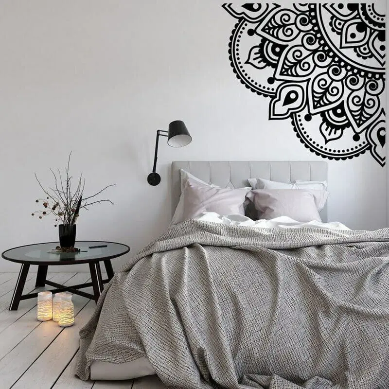 Mandala Naklejka Ścienna Narożnik Naklejki Winylowe Dekoracja Salonu Namaste Kwiat Naklejki Ścienne Sofa Tło Art Mural G192