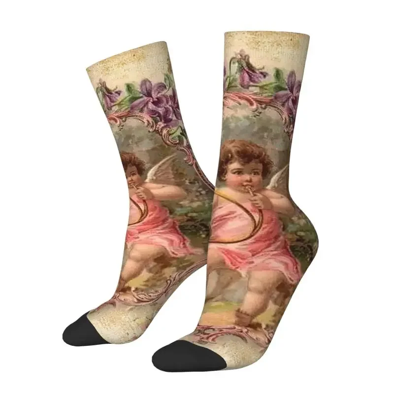 Victorian Angel Men's Crew Socks Unisex Novelty Vintage Angel Spring Summer Autumn Winter Dress Socks