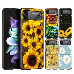 Summer Daisy Sunflower Floral Flower Hard PC Phone Case For Samsung Galaxy Z Flip 4 5 6 Transparent Cover For Galaxy Z Flip3 Bag