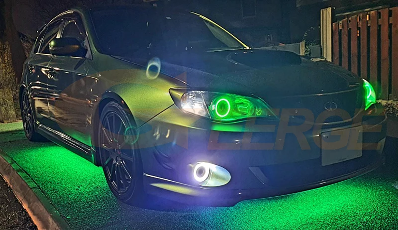 For Subaru Impreza WRX STI 2008 - 2014 BT App RF Remote Control Ultra Bright Multi Color RGB Led Angel Eyes Kit Halo Rings