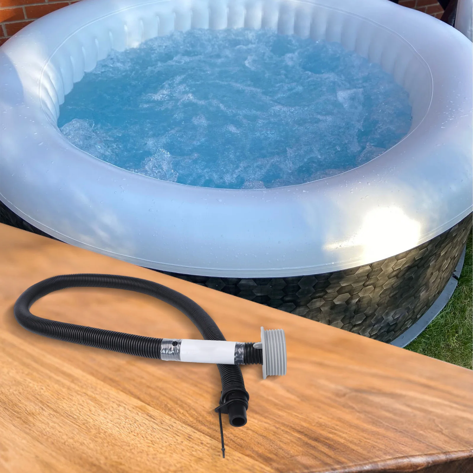 Bathtub Accessory Inflation Hose Easy Installation Lightweight Construction Easy Installation Inflatable Hose Controller 1.08