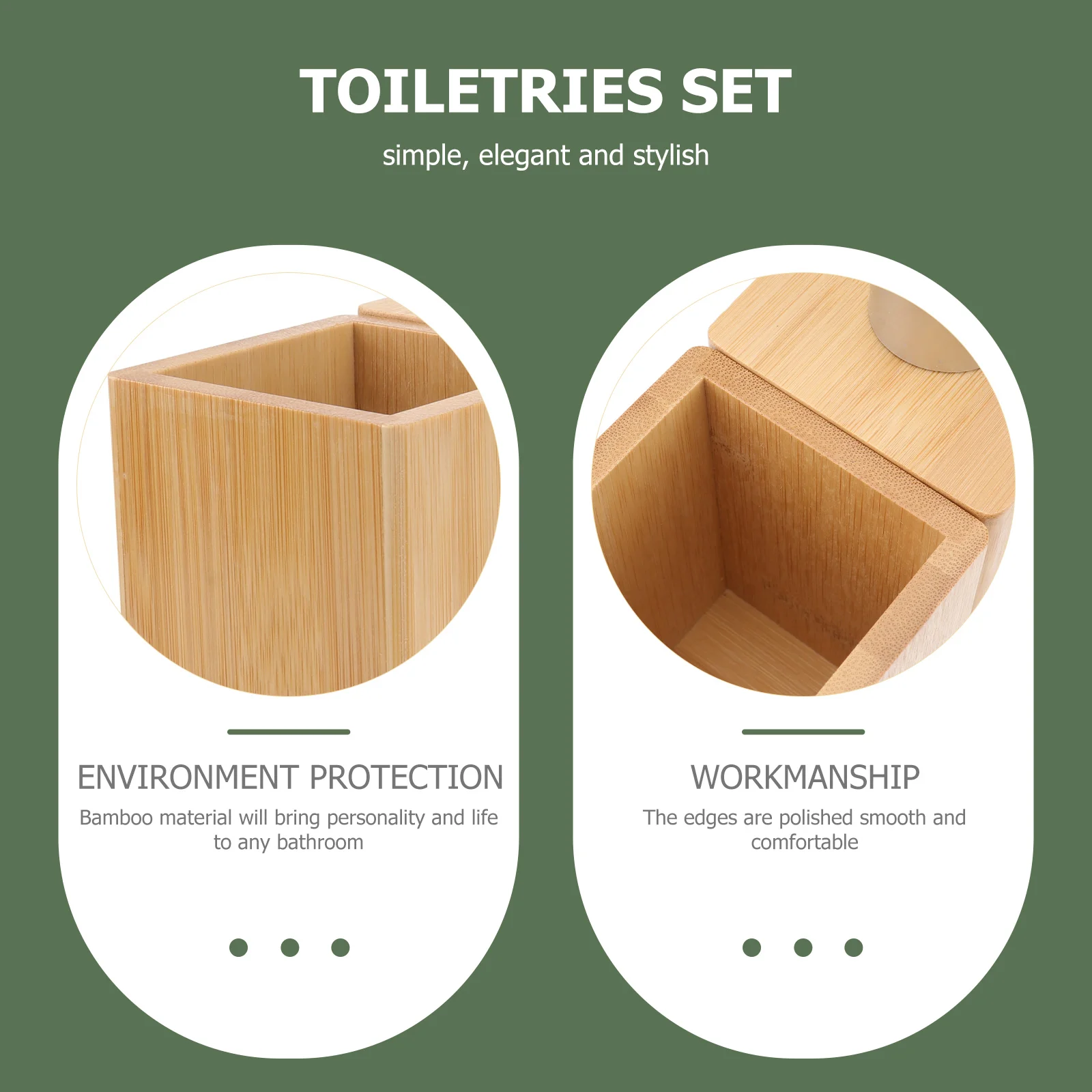 4pcs Bamboo Wood Bathroom Set Luxury Bathroom Essentials Toothbrush Holder Bottle Family Bath Accessories Set