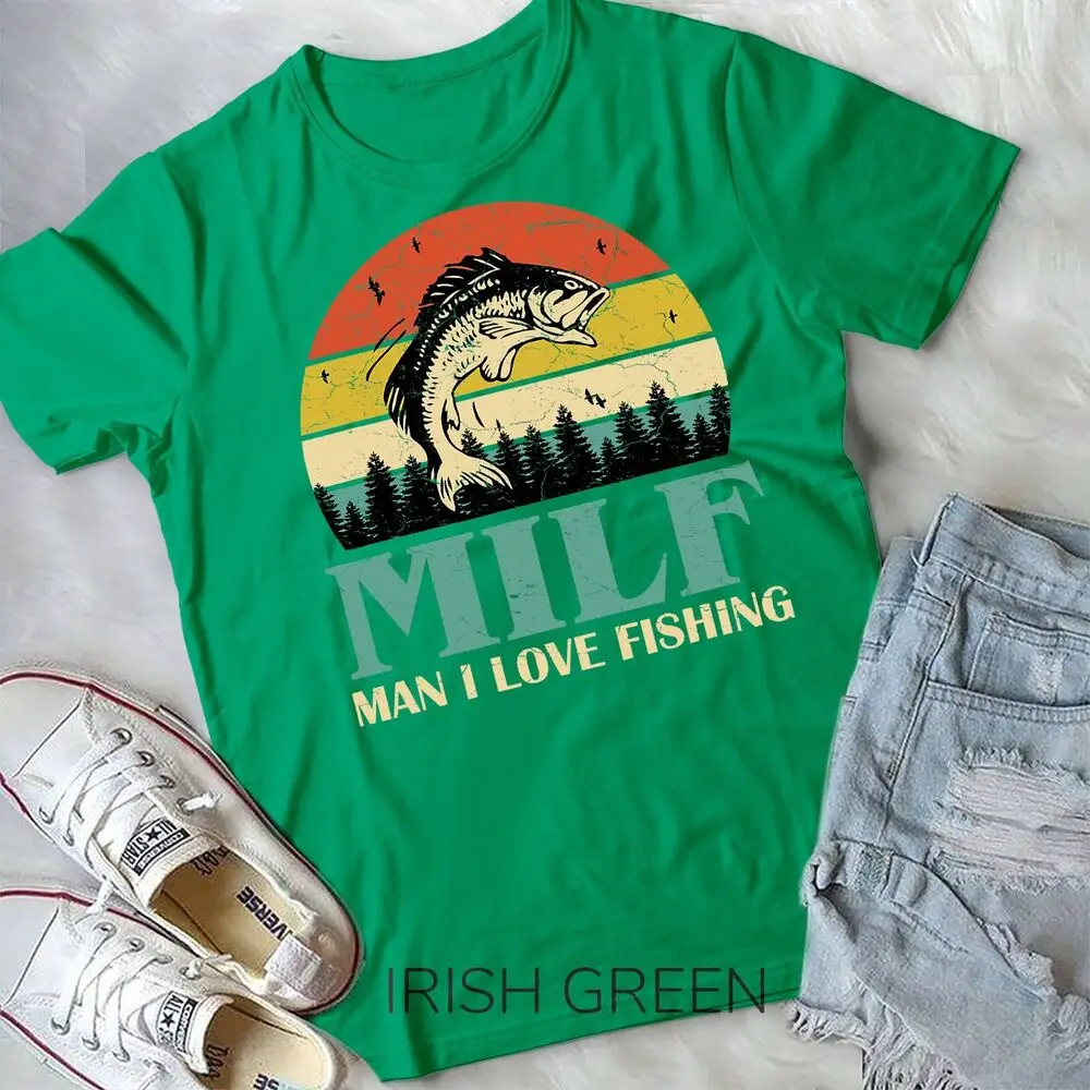 MILF Man I Love Fishing Funny Sayings Gift For Fishermen T-Shirt Unisex T-shirt