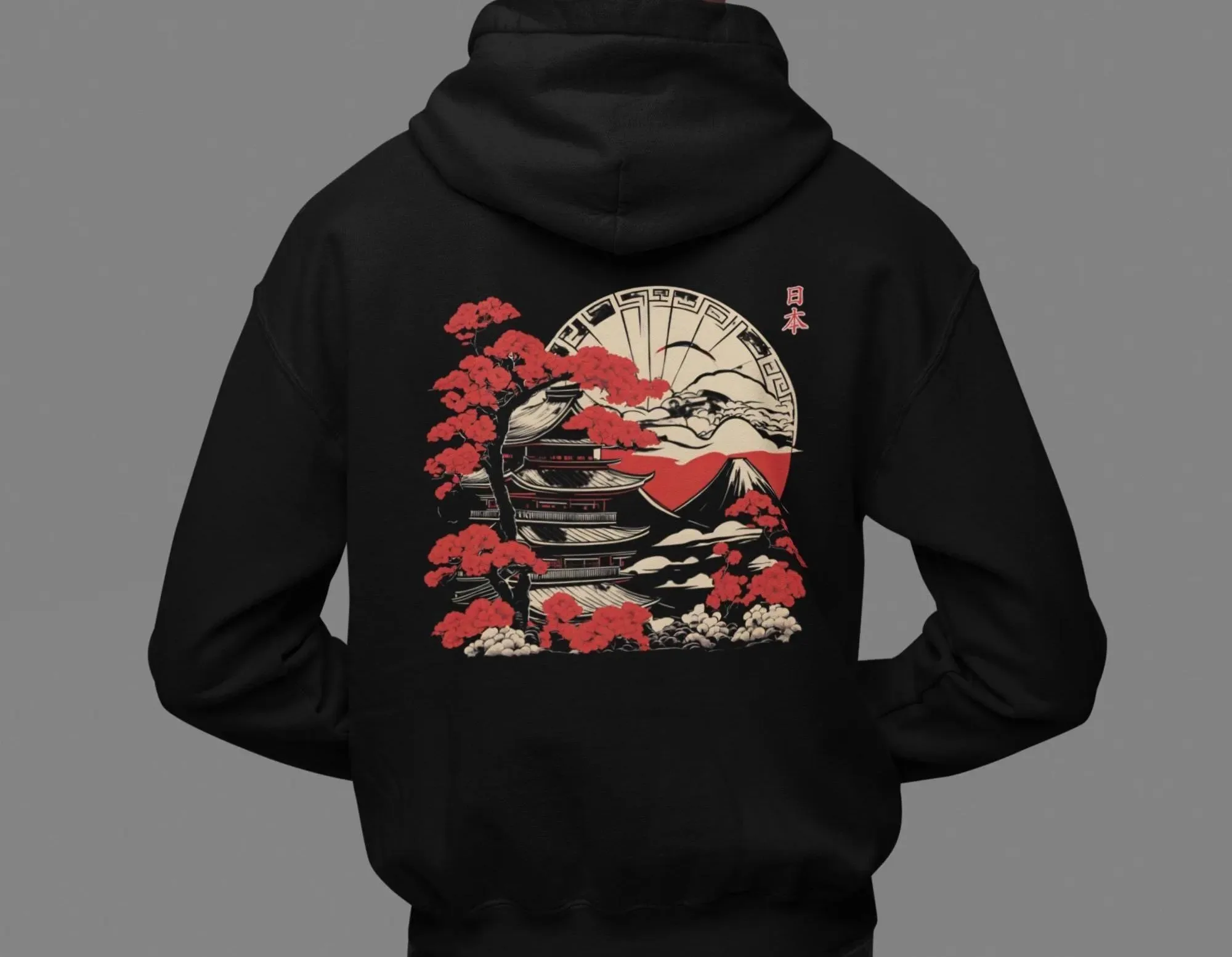 

Осень и зима «Japanese Scenery Elegance» Art — модная хлопковая толстовка с капюшоном, стильная ваби — толстовка Sabi