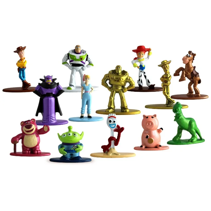 Jada Toy Story Nanometalfigs Cute Mini Anime Action Figure Woody Buzz Lightyear Jessie Doll Model Collect Ornaments