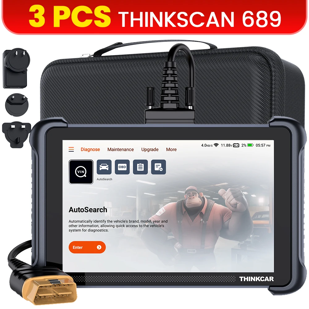 

4 PCS Wholesale THINKCAR THINKSCAN 689 Professional Car Diagnostic Tools CANFD DOIP Bi-directional ECU Coding 34 Reset VIP