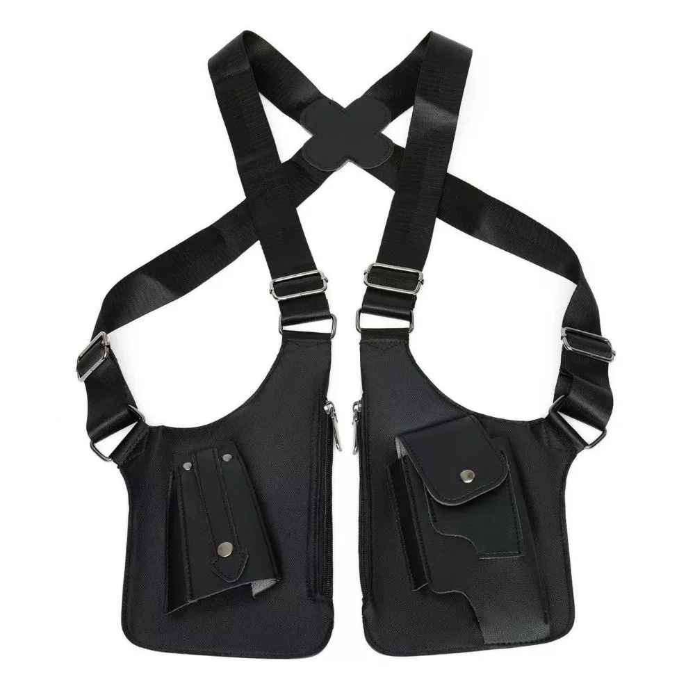 

Anti-Theft Underarm Strap Wallet Pocket Vintage Hidden Pocket Mobile Phone Chest Bags Portable Oxford Cloth Shoulder Harness Bag