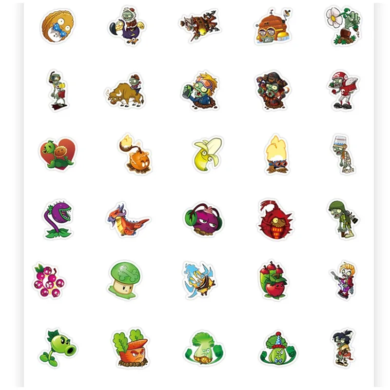 100 Uds. Plantas de personalidad de dibujos animados vs. Zombies, pegatinas decorativas para garabatos creativos PVZ