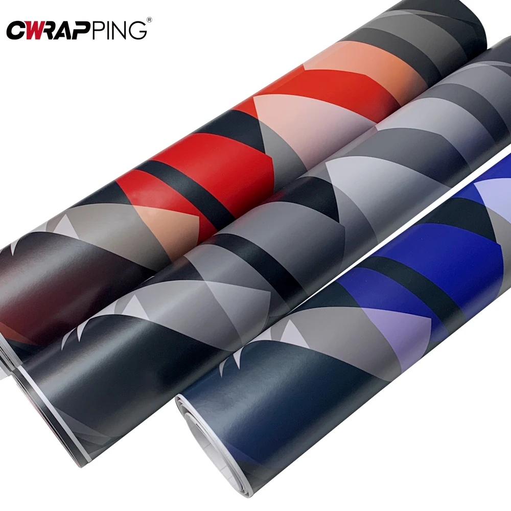 Camouflage Wrap Vinyl Car Livery Geometry Wasserdichtes Vinylpapier für Car Wrapping Film Geometrische Figur Blasenfreie Motorräder