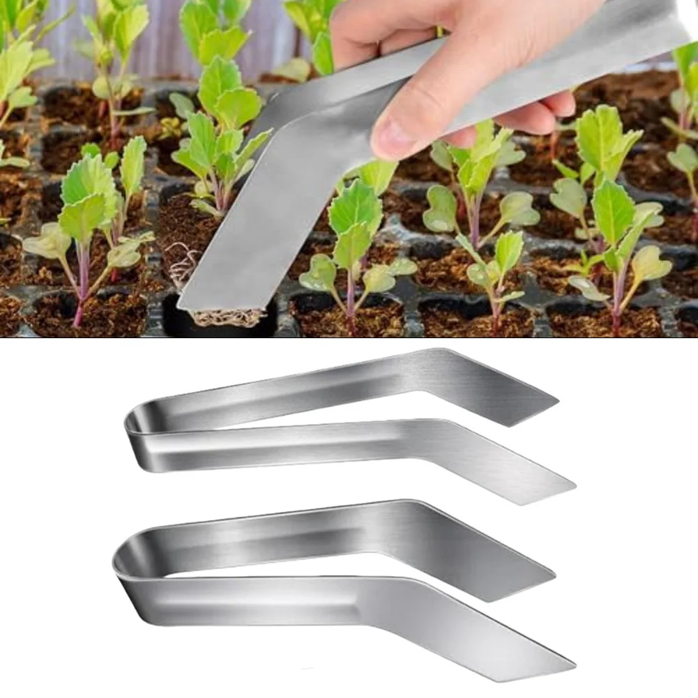 

Stainless Steel Young Plant Transplanting Tongs Set Gentle Grip Garden Removal Pliers For Minimising Root Damage Gardening Tool
