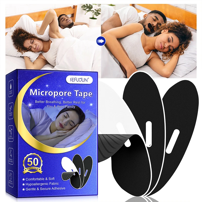 

50 шт. Пластыри от храпа для взрослых, ночные, для сна, лента для заклеивания рта, корректирующая наклейка от храпа, SMZH007