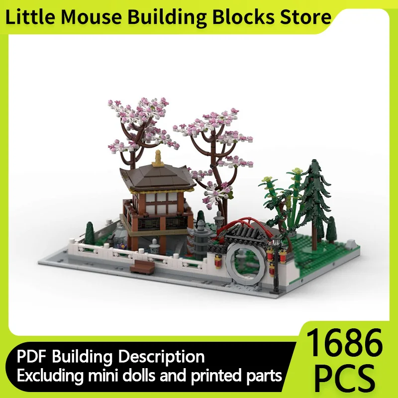 

Модель City Street View MOC, строительные кирпичи, современный китайский сад, модульная технология, подарки, праздник, сборка, детские игрушки, костюм