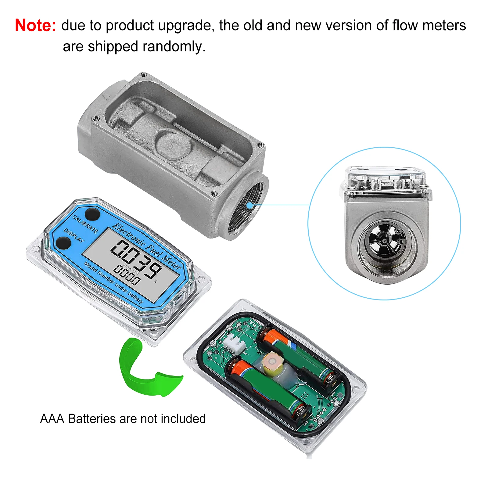 LED Digital Turbine Flow Meter Flow Indicator Sensor Counter Petrol Diesel Fuel Oil Kerosene Methanol Water Flowmeter Gauge