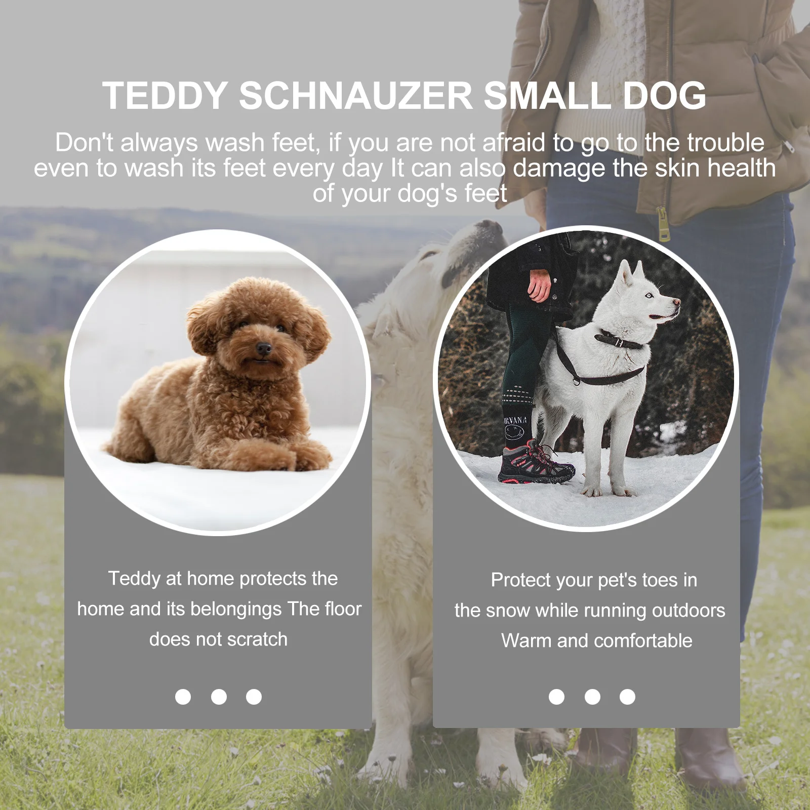 

4Pcs Waterproof Dog Rain Shoes Non-Slip Polyester Adjustable Outdoor Pet Boots Reflective Footwear Dog Rain Shoes