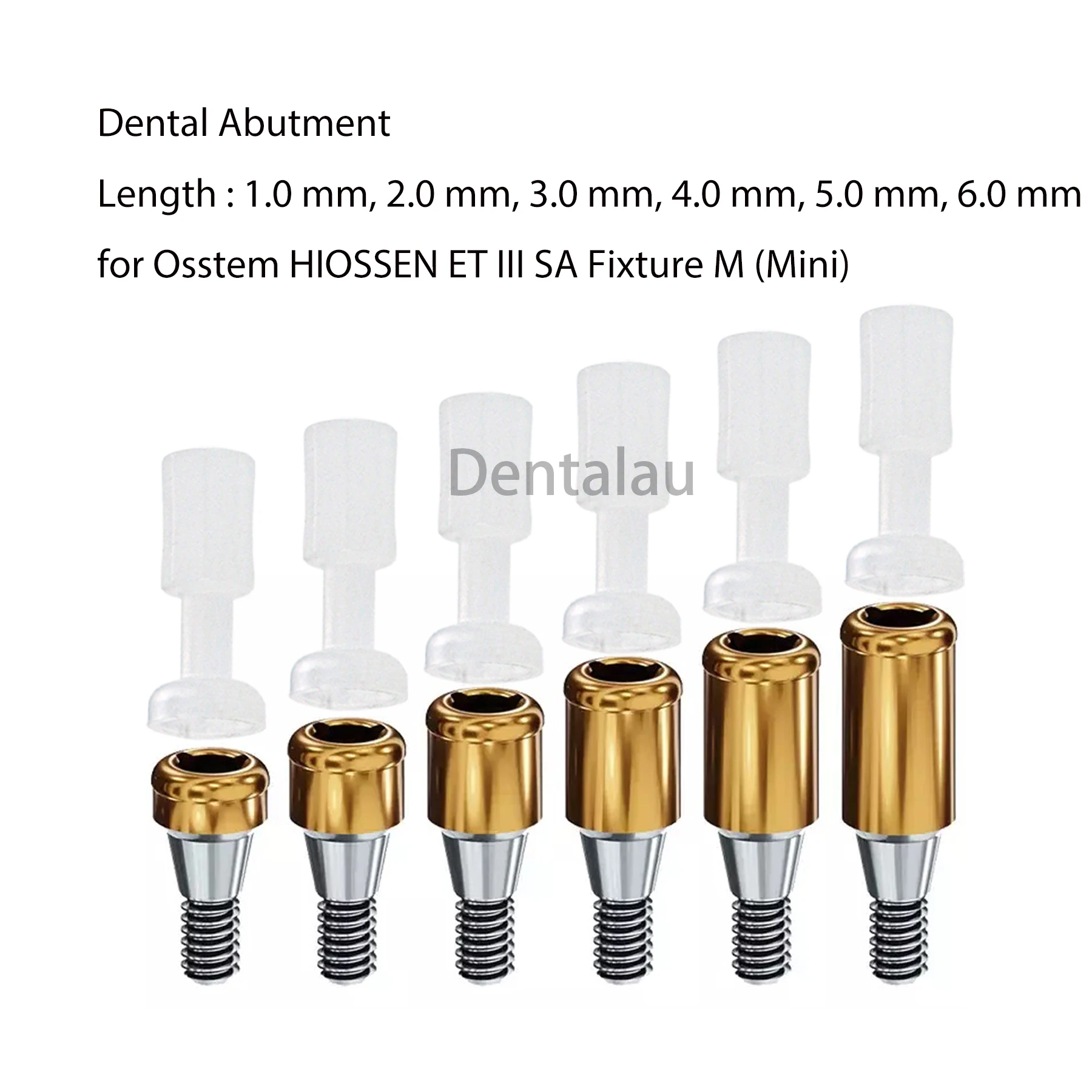 Dental Implant Attachment Abutment &Overdenture Male Caps Kits for Hiossen Mini1/2/3/4/5/6mm