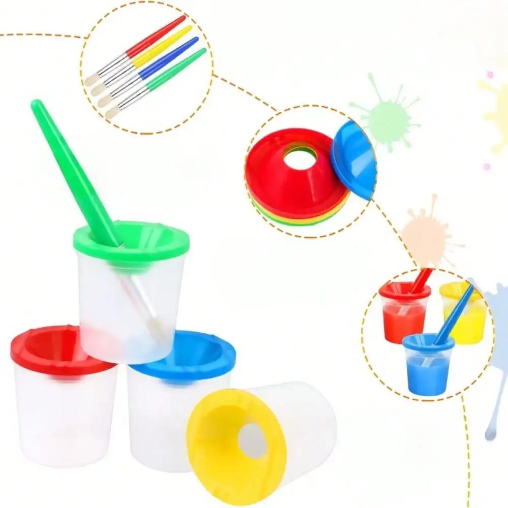 8-teiliges Pinselset für Kleinkinder, mollige Pinsel, runde und flache Vorschulpinsel, waschbare Farbe