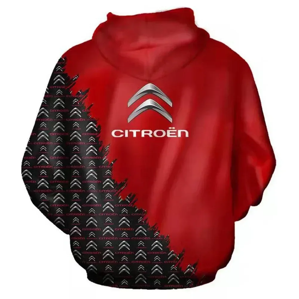 New Citroen Car Logo Printed Hoodie Men\'s Zip Sportswear Fashion Casual Pullover High Quality Sweatshirt Oversized Harajuku Coat