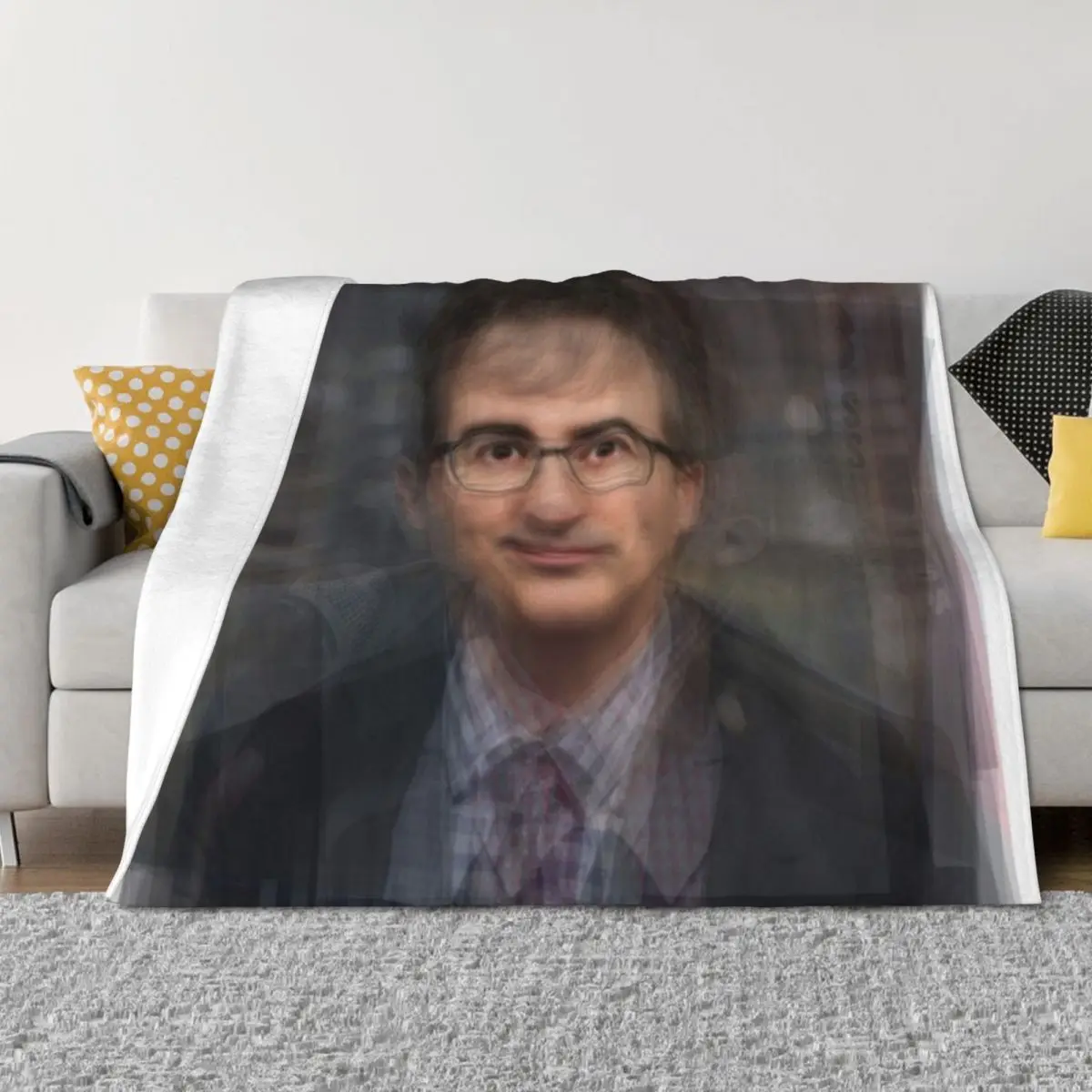 

John Oliver Portrait Overlay Throw Blanket Quilt Hairy Decorative Beds Custom Blankets