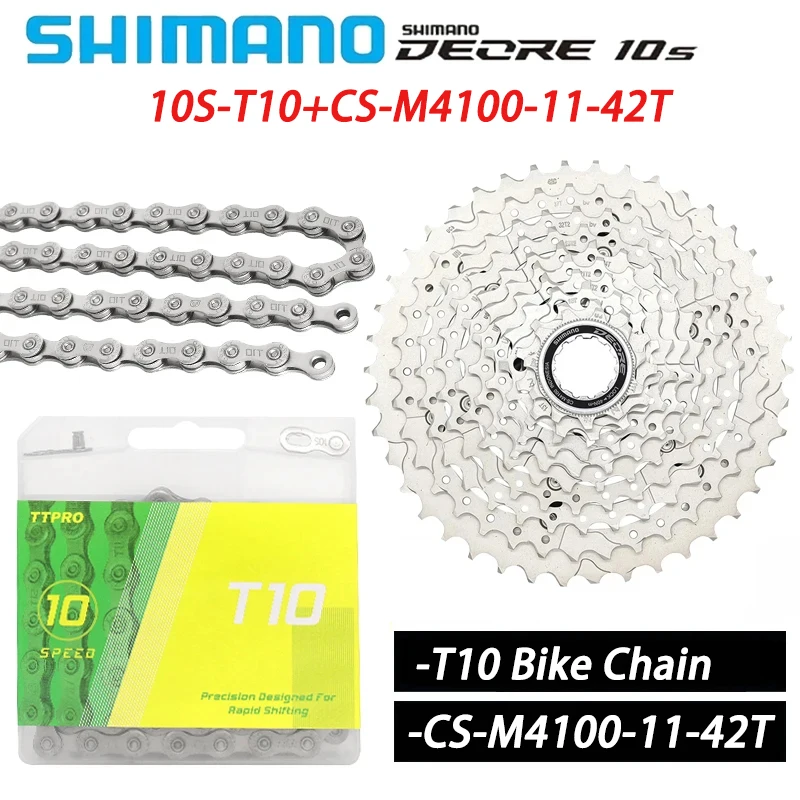

Кассета SHIMANO DEORE для горного велосипеда, 10 в, звездочка, 10 скоростей, маховик 11-42/46T и комплект цепи для горного велосипеда T10 116L