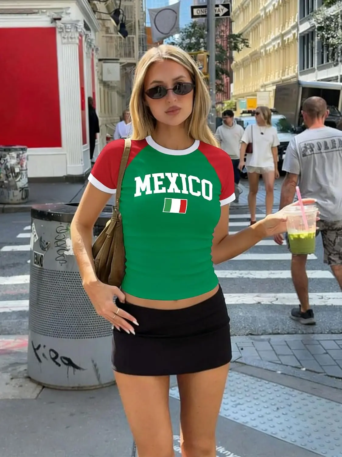 Baby Tee Women USA Mexico Brazil Crop Top Country Flag Y2k Tshirt Jersey Vintage Summer Going Out Tops view 3
