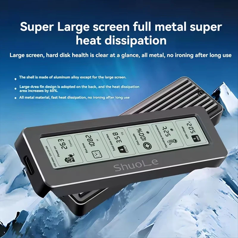 UTHAI M.2 NVME/NGFF Custodia SSD a doppio protocollo con schermo di visualizzazione Adattatore SSD USB tipo C per scatola disco SSD NVME PCIE NGFF SATA