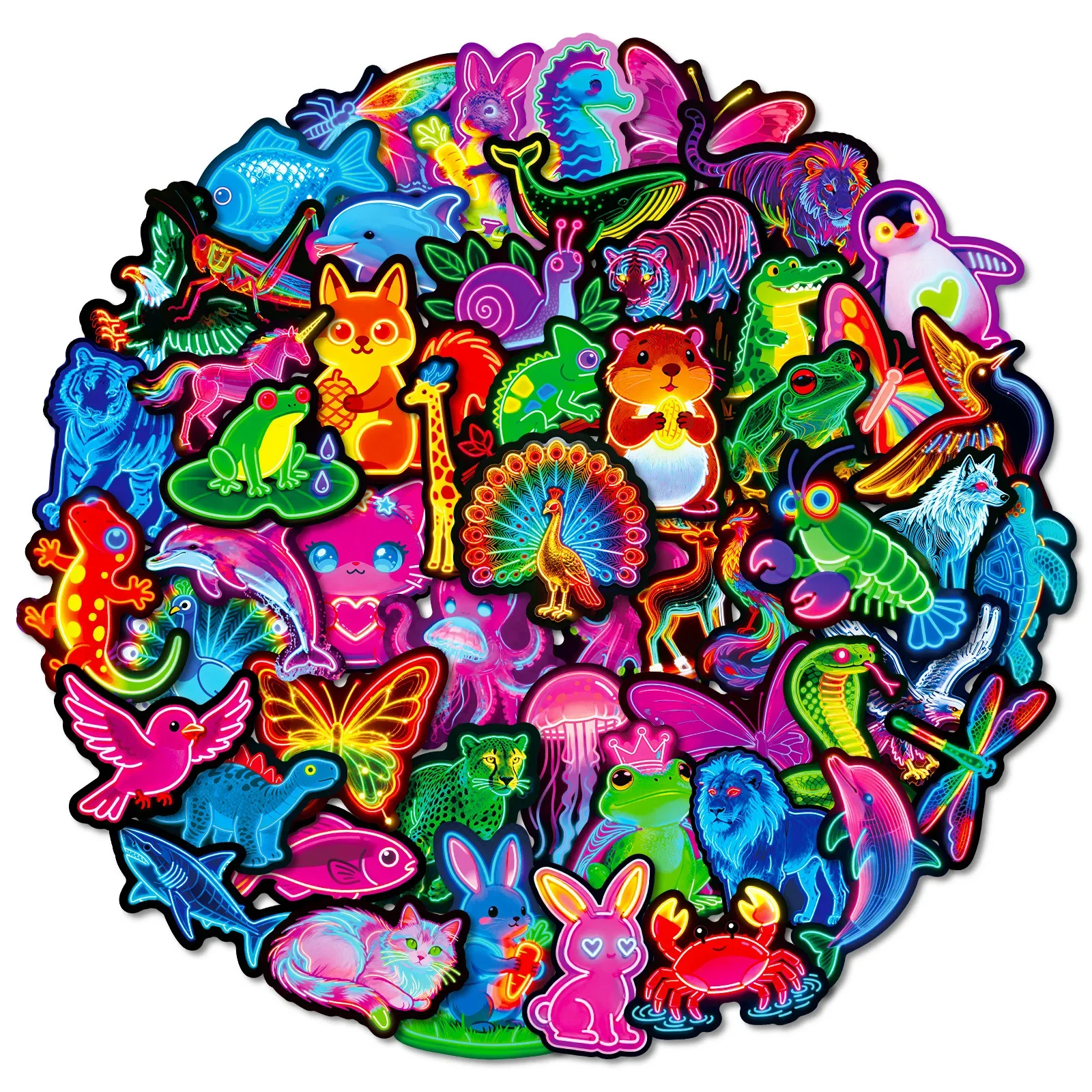 

10/56PCS Cool Tiger Cartoon Graffiti Stickers Creative Animals Decal DIY Luggage Phone Guitar Skateboard Cup Fridge Kid Toys