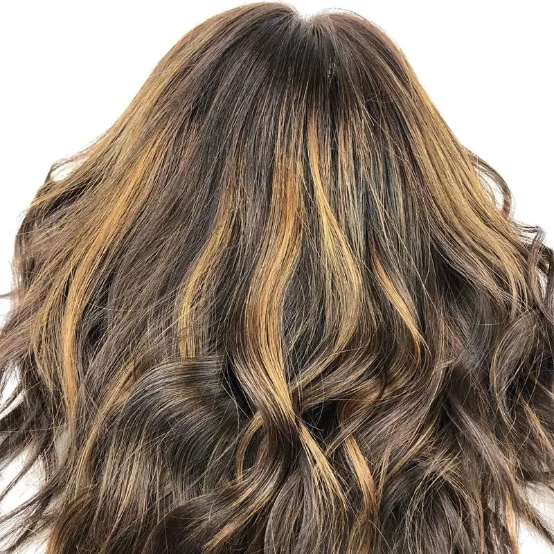 

Ombre Brown with Honey Blonde Streaks Парик Синтетический парик на шнуровке спереди Короткая волна Боб Бесклеевой парик Готов к ношению Предварительно выщипанная линия волос