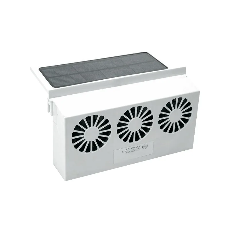 

New Solar Powered Car Mounted Electric Fan With Three Head Rxhaust Fan 12v24v Ventilation And Deodorization Fan