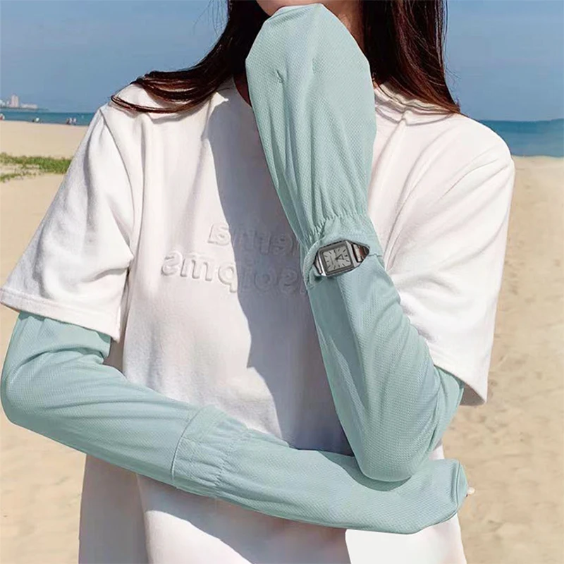 

Women Summer Fashion Ice Sleeve Outdoor Sun Protection Driving Riding Suncreen Lengthened Loose Arm Gloves