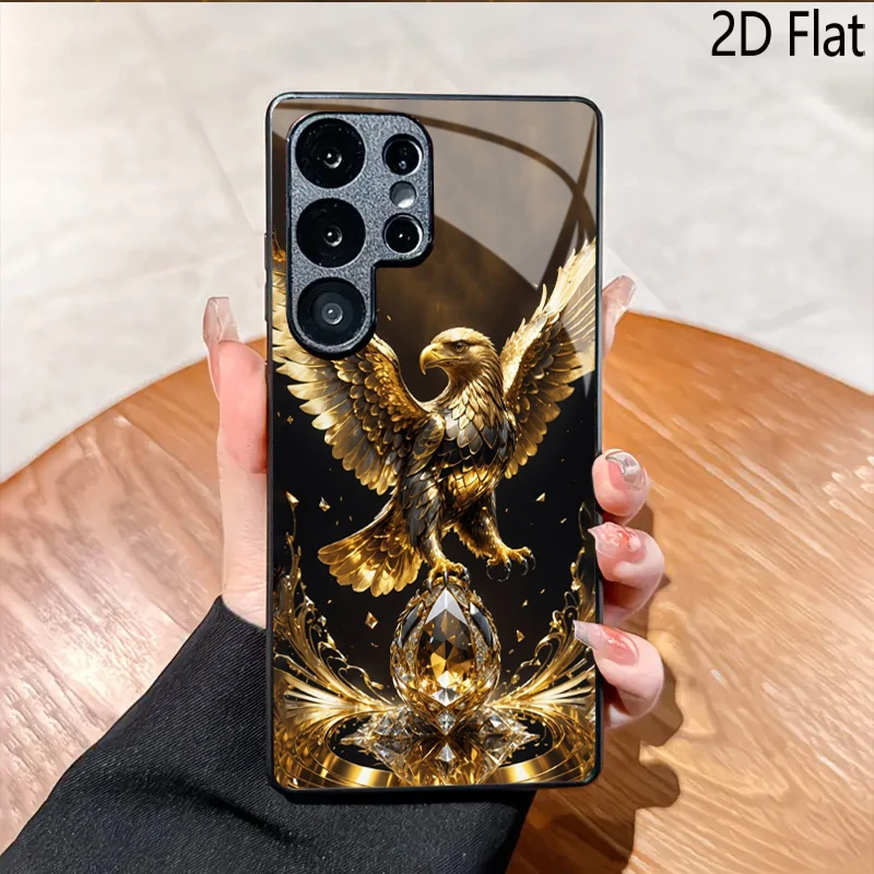 Eagle prin print PatternTempered Glass TPU Shockproof Full Cover For Samsung GalaxyS26 S25S24S23UltraA55 A34 A14 A15Phone case