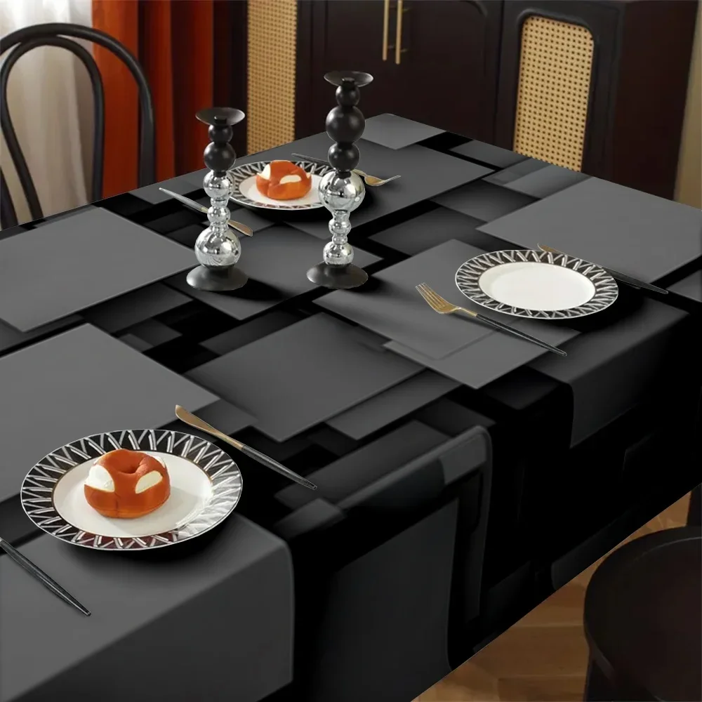 Exquisite and simple geometric pattern tablecloth - suitable for picnics, camping, weddings, parties, etc.