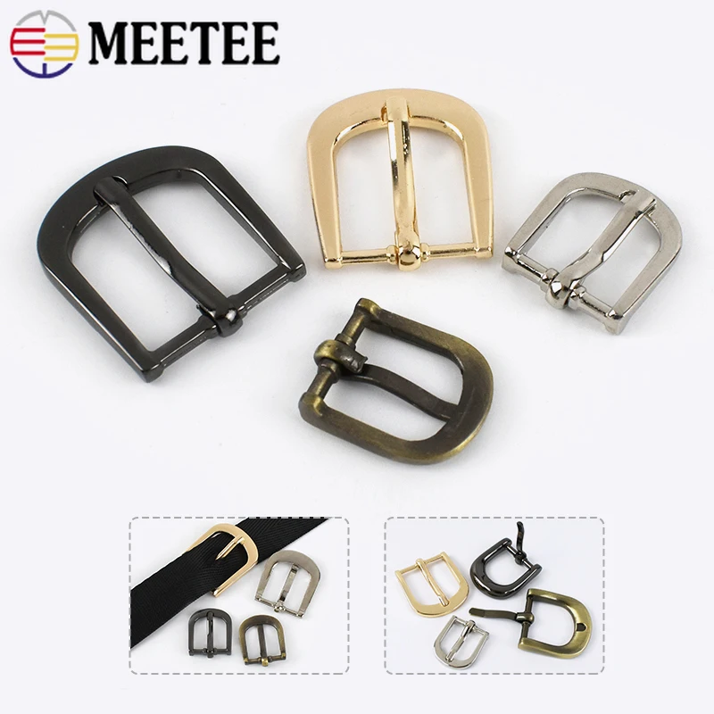 5/10Pcs Meetee 12-38mm Metal Pin Buckles for Handbag Strap Webbing Belt Shoes Adjustment Clasp DIY Sewing Bag Craft Accessories