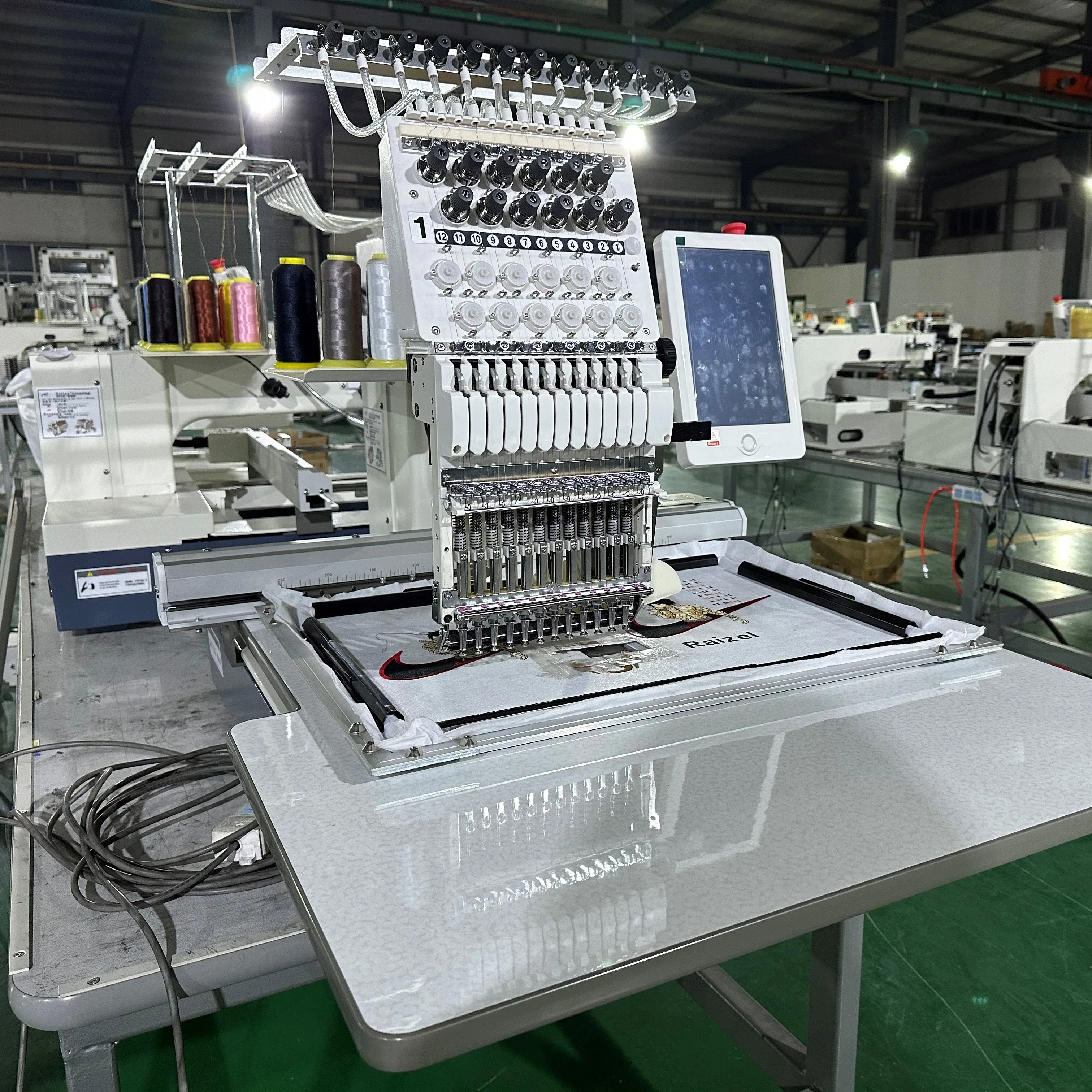 DDP single head 12 15 needles embroidery machine longtime online support service industrial 350*500 mm embroidery machine