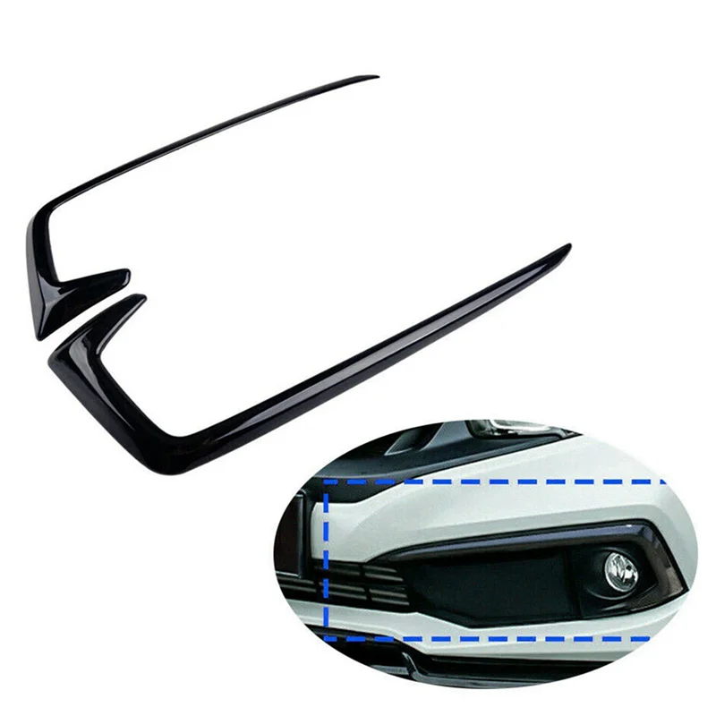 

8Pcs Gloss Black Exterior Front Fog Light Lamp Cover Trim Fit For Honda Civic 2019-2020