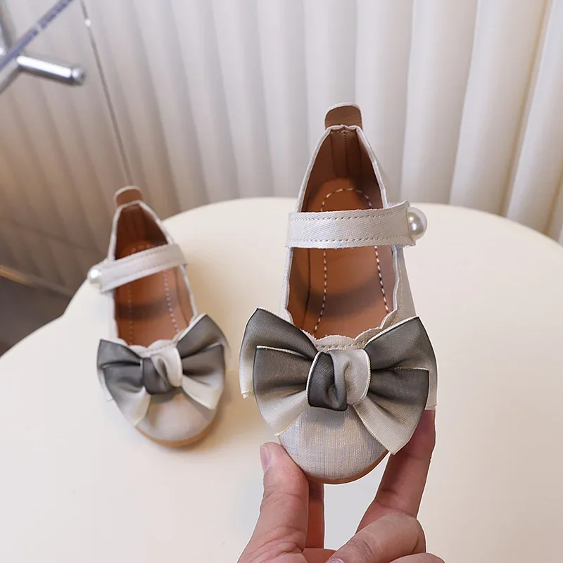 Girls Party Dresses Shoes Spring Autumn Bowknot Kids Leather Shoe Shallow Elegant Versatile Children's Fashion Princess Shoes