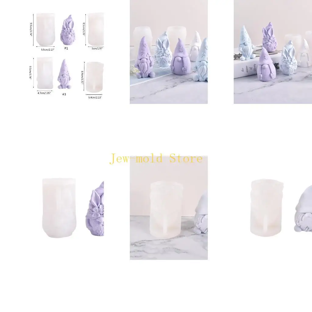 

C71B Christmas Gnome Silicone Mold Gnome for DIY Soap Plaster Ornament