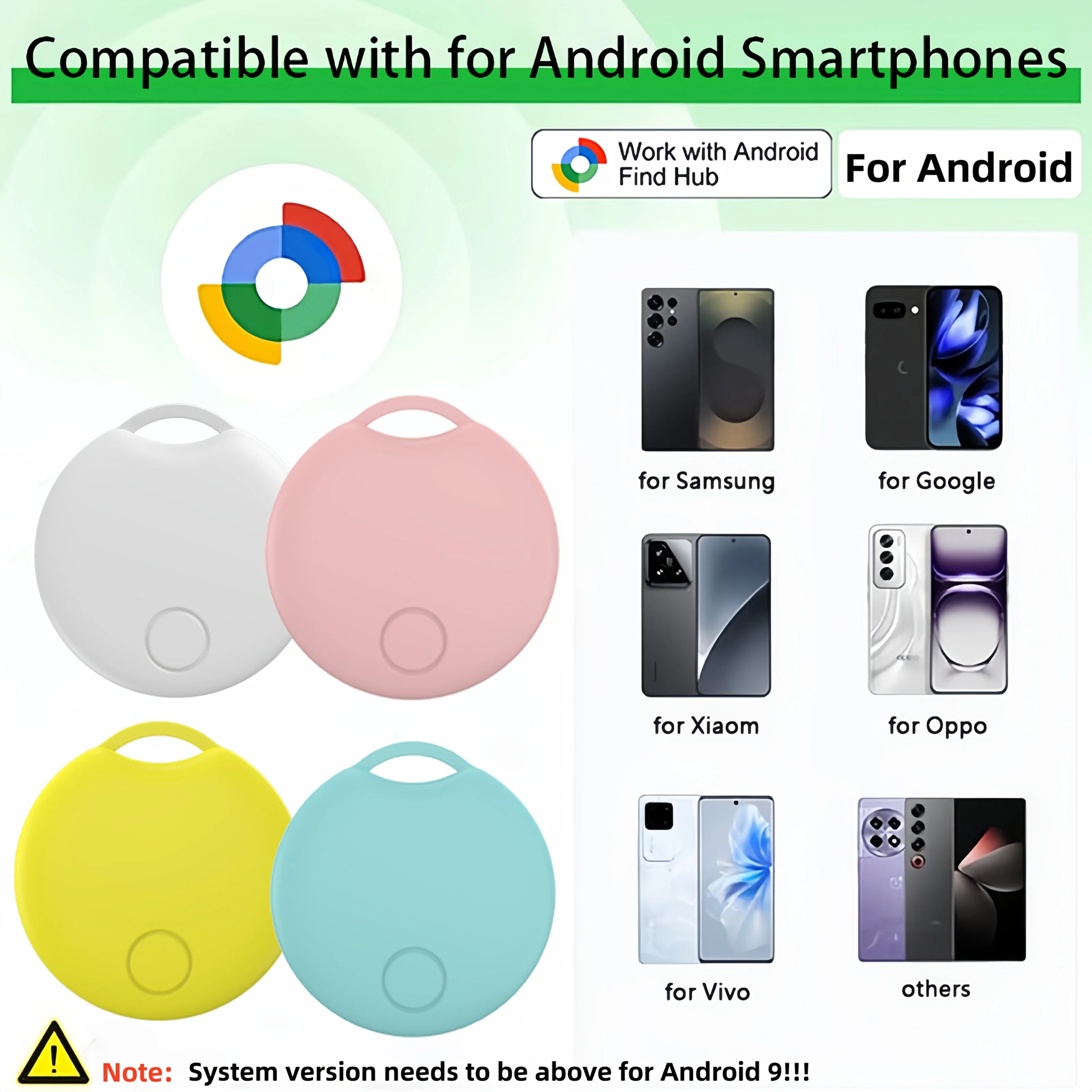 

2pcs New Multicolor for Android Air Tracker Tag Works for Google Find Hub Anti-Loss Device Tracker for Keys Wallets Suitcase Pet