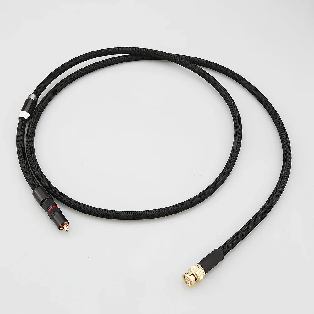 New HI-End 75Ω Pure Solid Silver 18AWG RCA male to BNC male HiFi Digital Audio Coaxial Cable