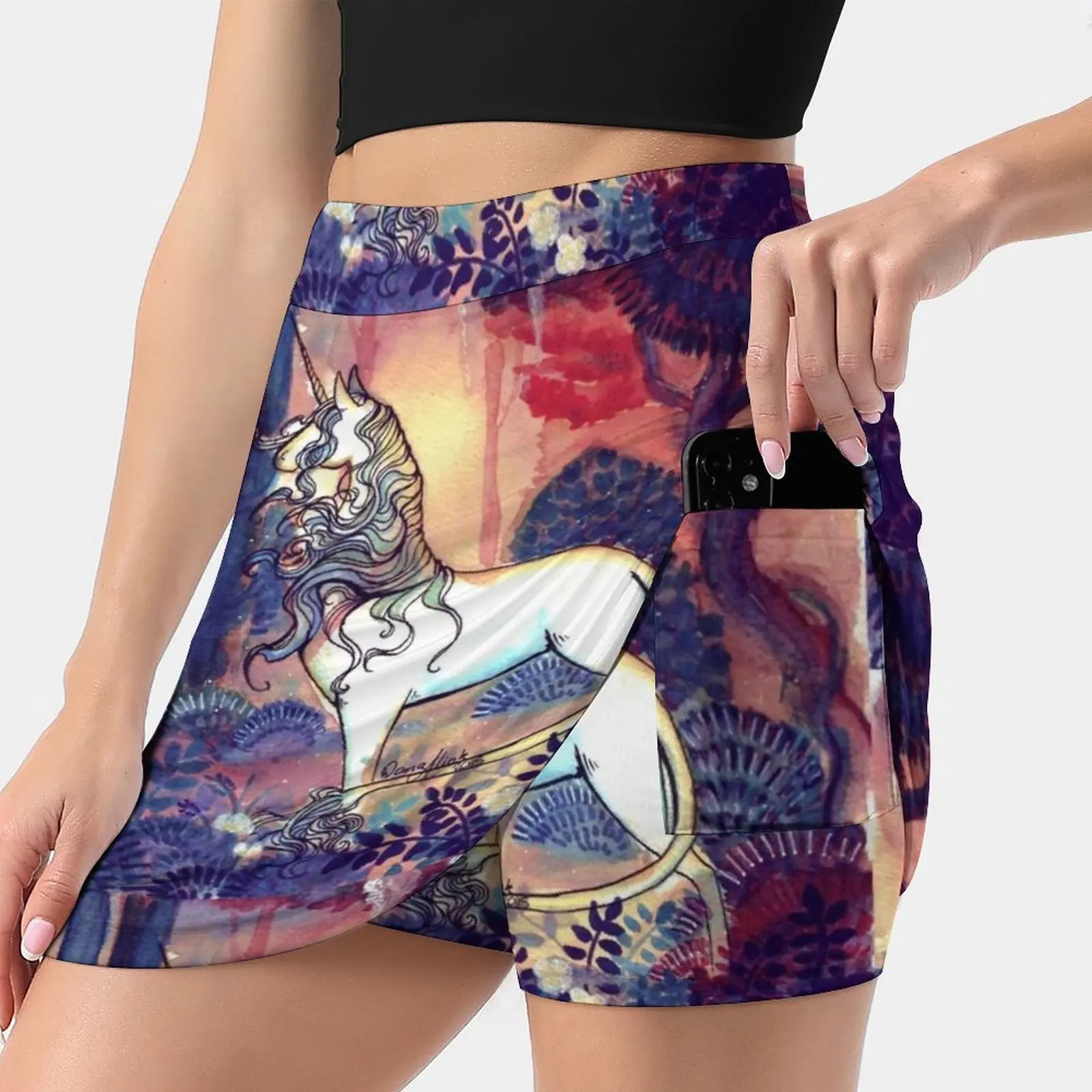 

The Last Unicorn Korean Fashion Skirt Summer Skirts For Women Light Proof Trouser Skirt Watercolor Watercolour Water Color