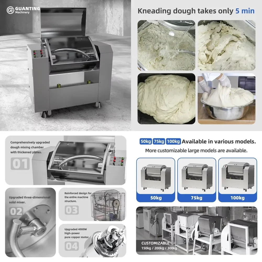 

Factory Wholesale High Efficiency Industrial Bread Dough Mixer Commercial Kitchen 75kg Dough Mixer Machine