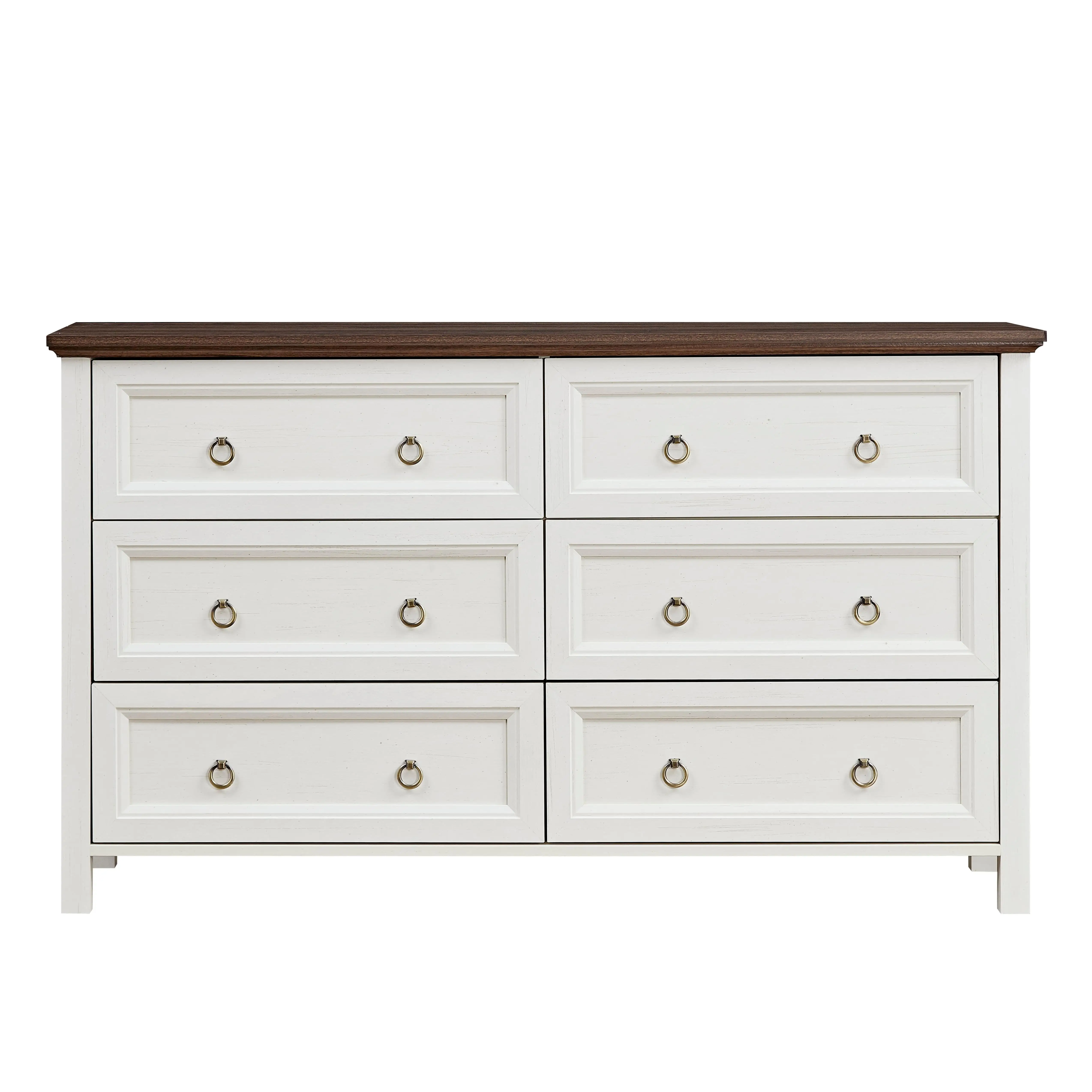 6-Drawer Wood Farmhouse Dresser for Bedroom Living Rooms Storage