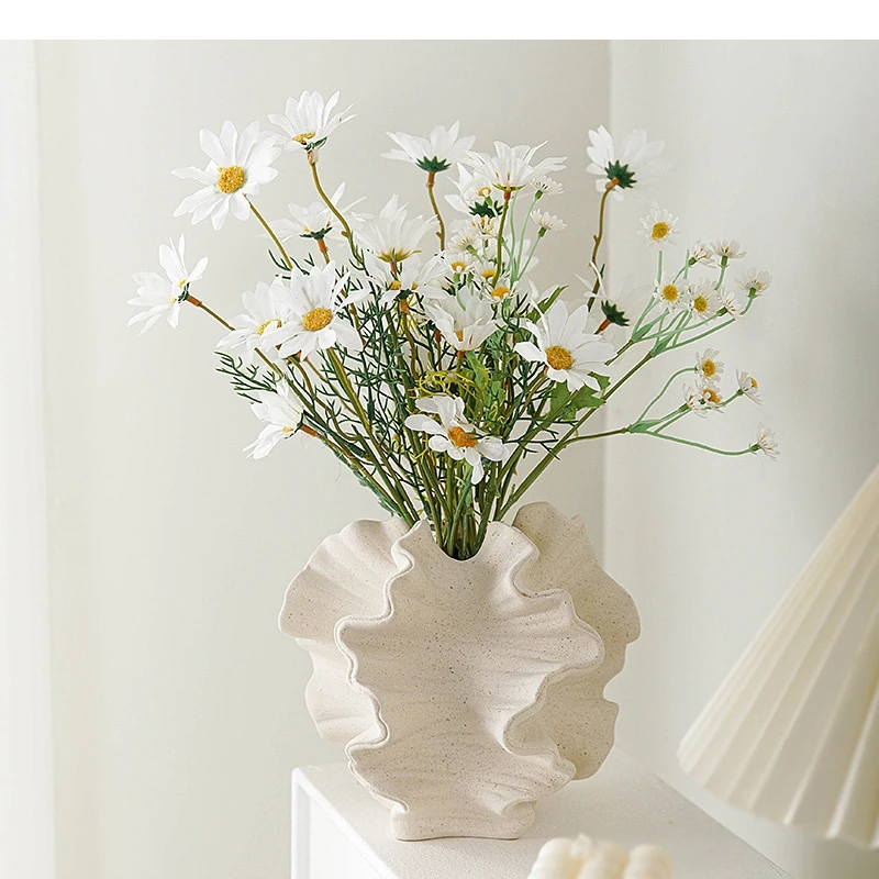 Irregular Ceramic Vase Frosted Texture Flower Ware Decoration Arrangement Dried Home