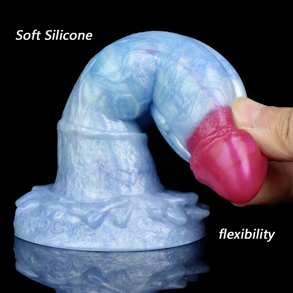 YESBUY S/L/M Ice Dragon Dildo With Suction Cup Butt Plug Monster Animal Penis Anal Vagina Massager For Men Women Adults Sex Toy