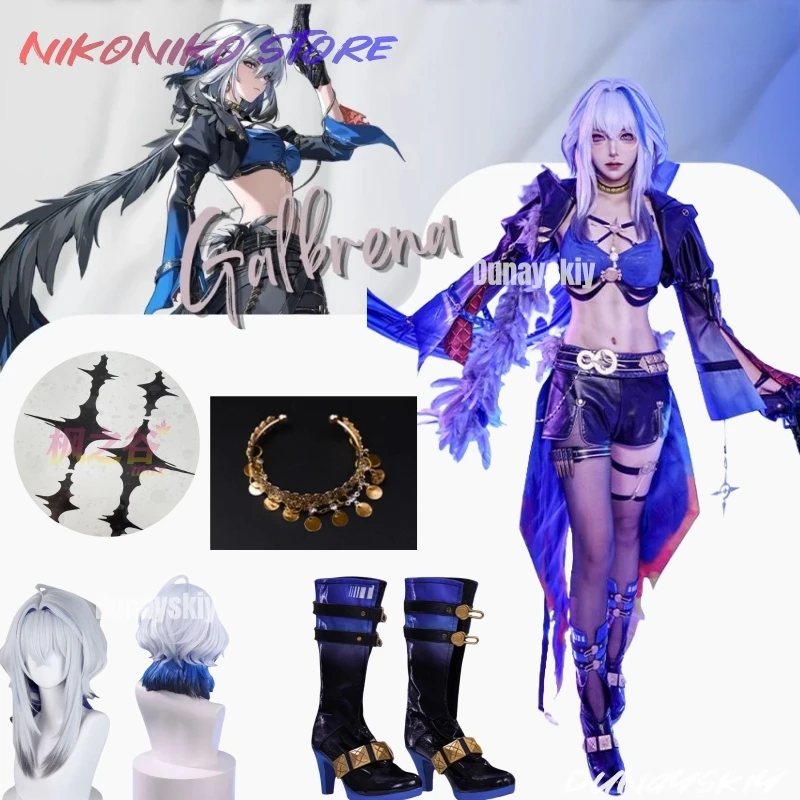 

Wuthering Waves Galbrena Cosplay Costume Wig Uniform Outfit Jacket Carnival Halloween Party for Women Girls Role Play Cos Props