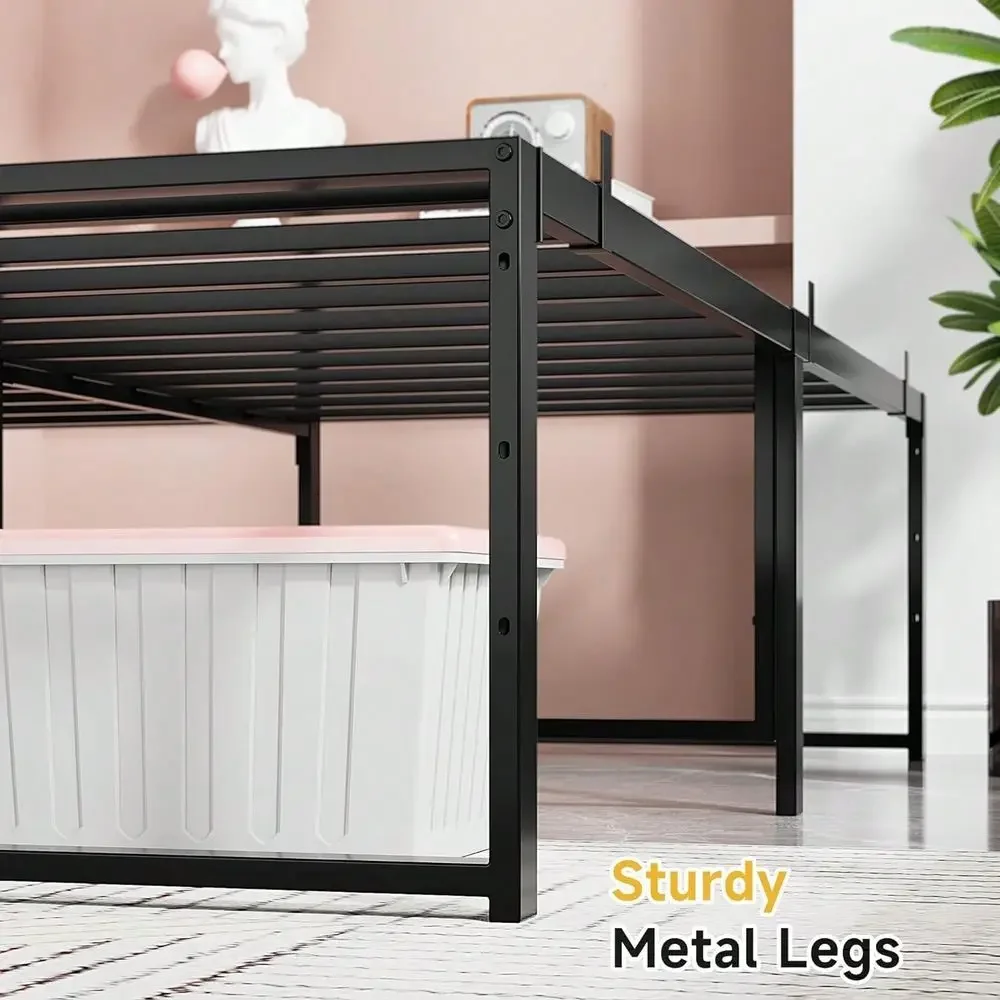 Size Bed Frame Platform, 14 Inch Tall Heavy Duty Metal Full Bed Mattress Frame With Steel Slats Support, No Box Spring Needed,