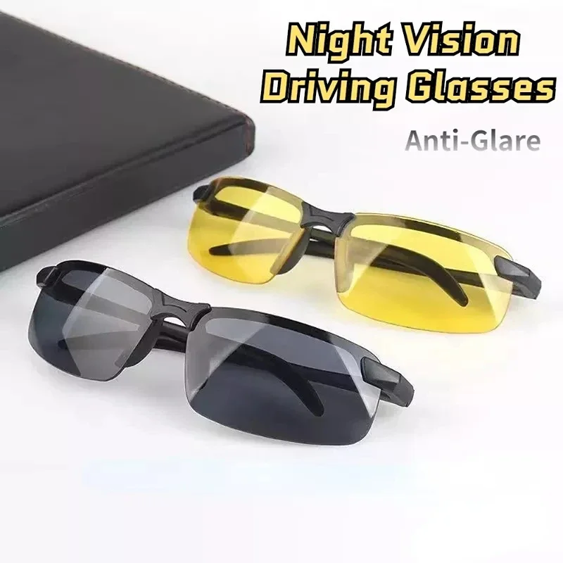 FG-gafas de visión nocturna antideslumbrantes para hombre, gafas de sol polarizadas de medio marco para Conductor, UV400, de día y de noche