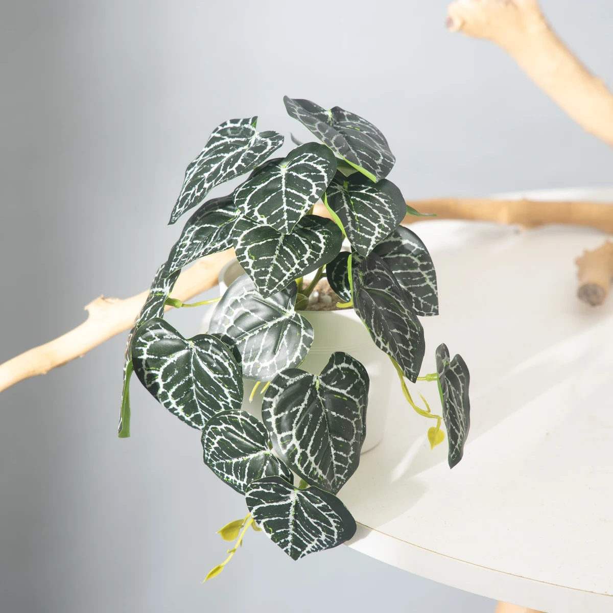 25 cm künstliche Monstera-Pflanzen, tropische Palmenblätter, kleine Pflanzen, Zweig, künstlicher Baumlaub, hängende Blätter für Halloween, Weihnachten – Detail 22