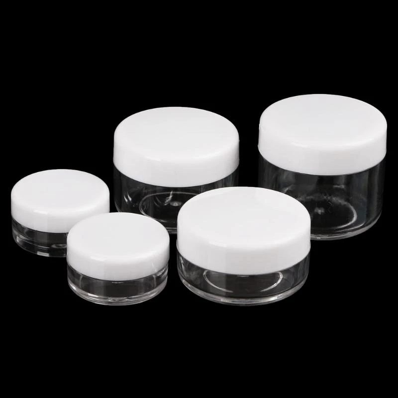 R1WA Mini Sample Bottle Round Bottom Empty Cosmetic Dispenser for Airplane Make Up Lip Balms Eye