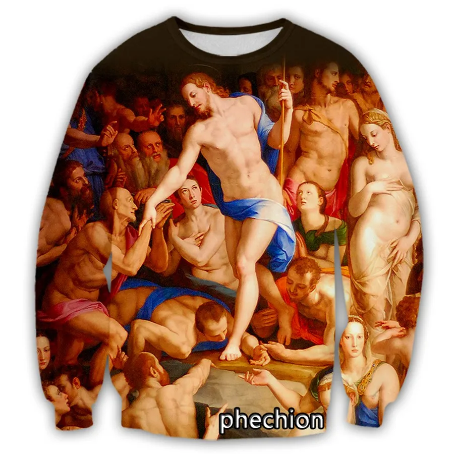 

phechion Fashion Men/Women EUR Religion Art Paint 3D Printed Long Sleeve Sweatshirts Casual Sport Streetwear Clothing Tops S68